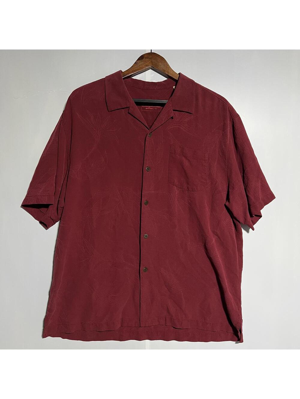 Tommy Bahama Original Fit Men's XL Short Sleeve Button-Up Shirt 100% Silk